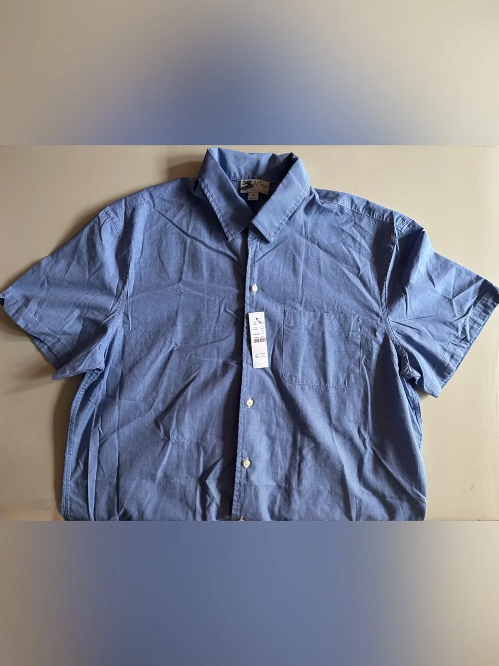 J.Crew Men's Short-sleeve Cotton Poplin Camp-collar Shirt . M. New without tags.